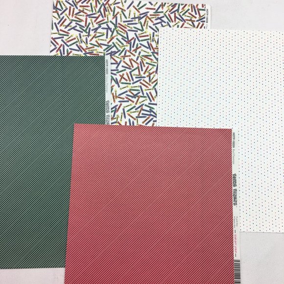 Scrapbook Card Making Craft Bundle Happy Birthday Polka Dot Crayon Cardboard Art - Picture 2 of 4